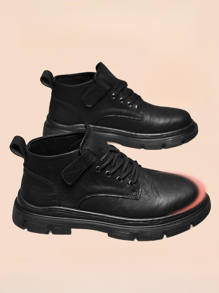 신발끈 프리 기모 안감 남성 마틴 부츠