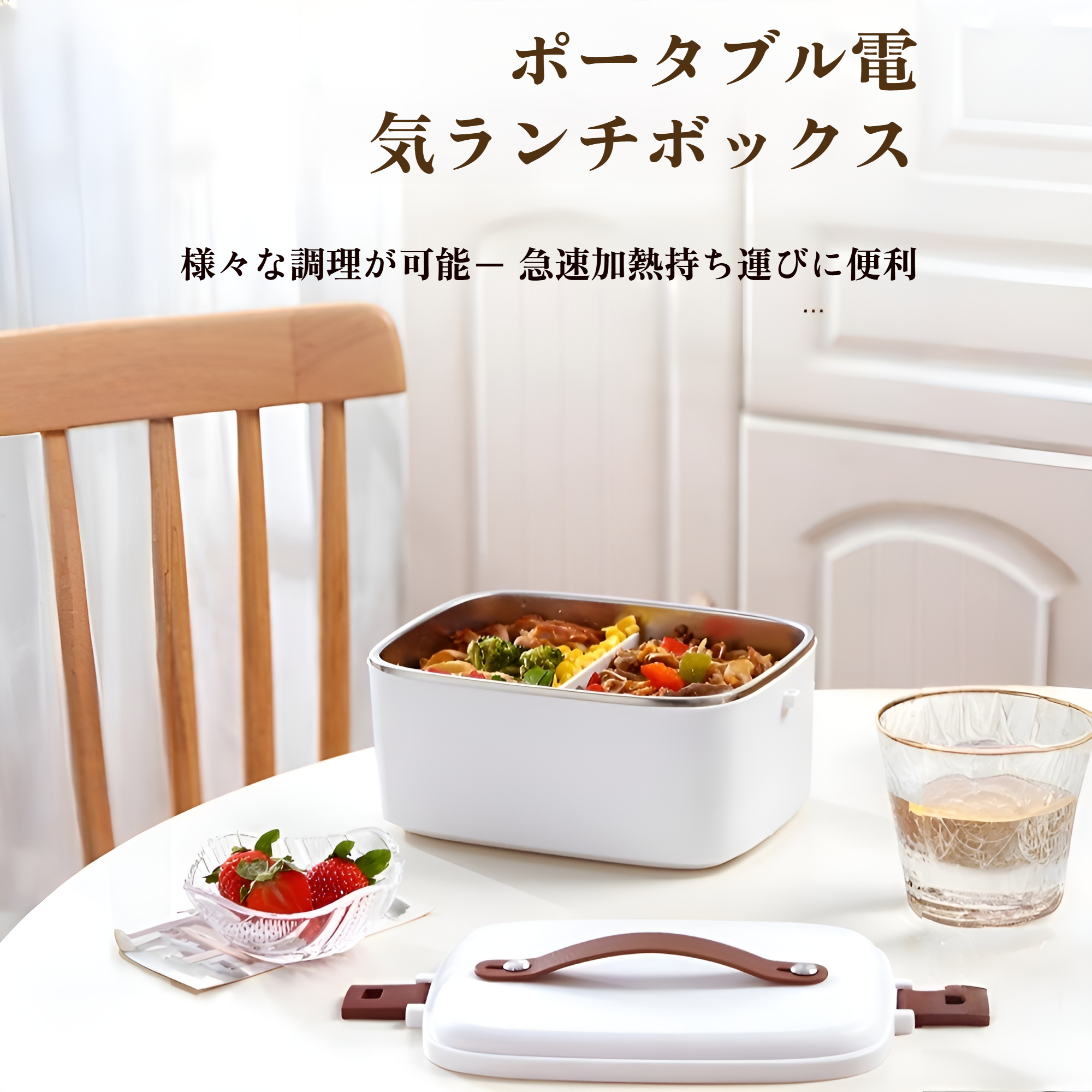 1.8L 車載電子レンジ 12V24V 多機能炊飯器 大容量 無水加熱弁当箱に最適