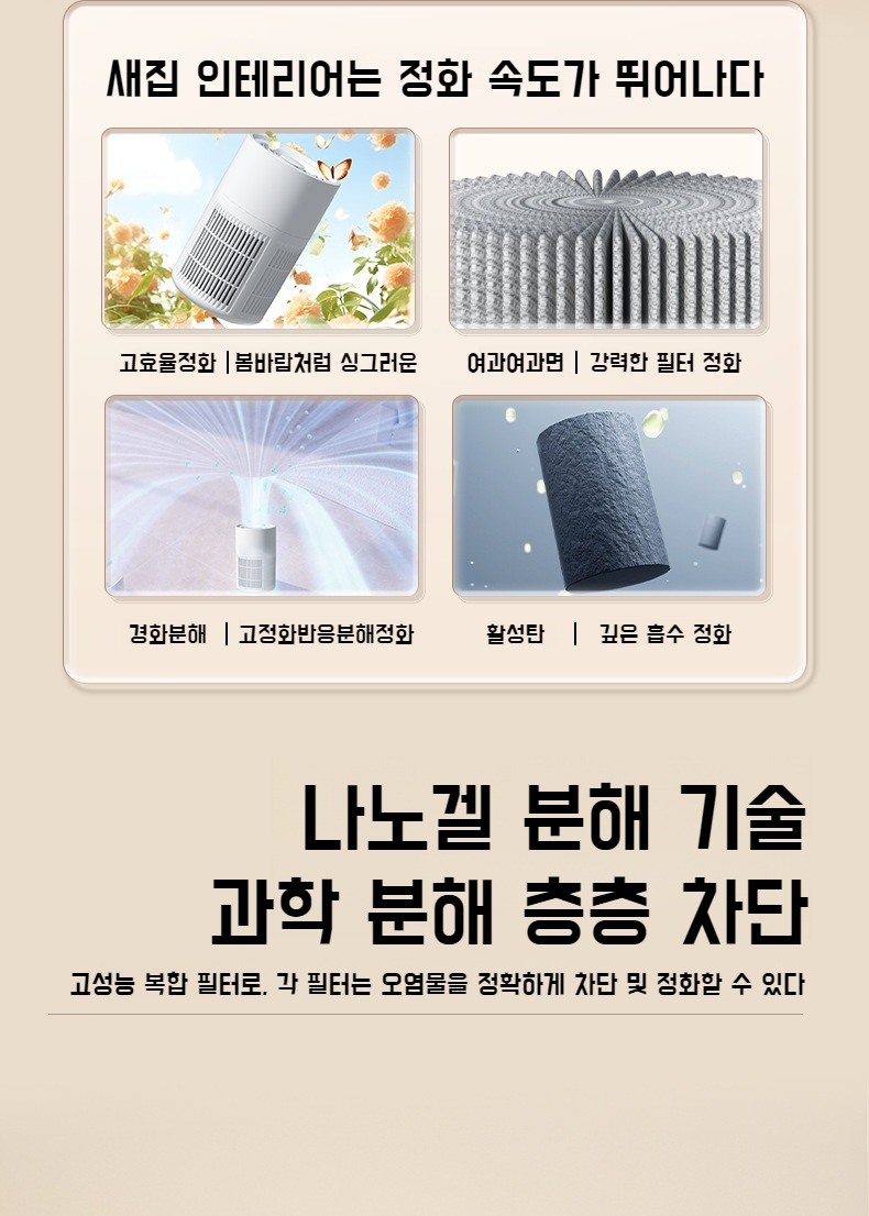 연기와 미세먼지 제거 공기청정기