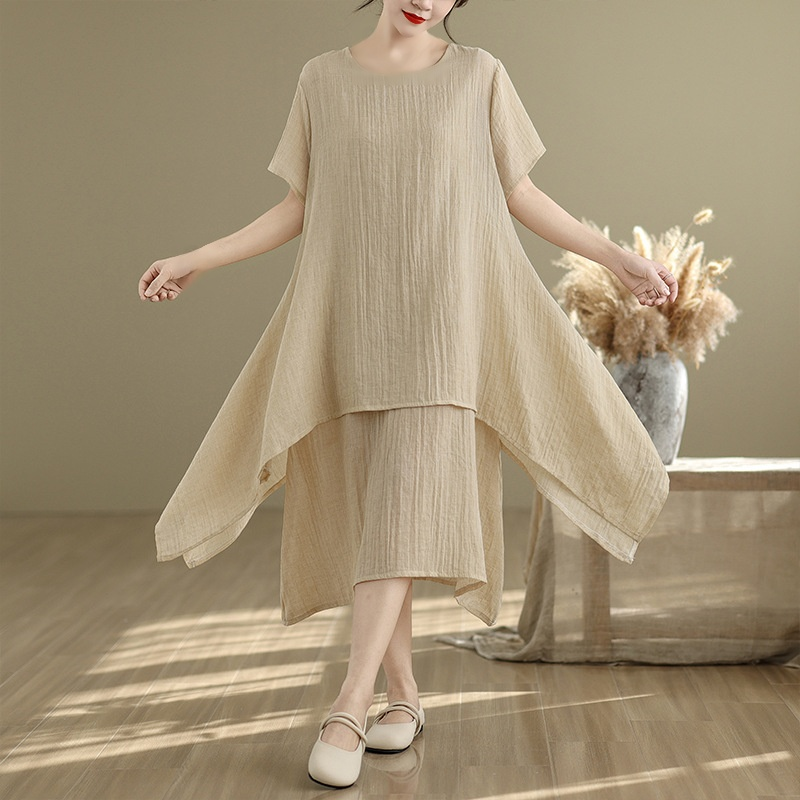 솔리드 리넨 원피스