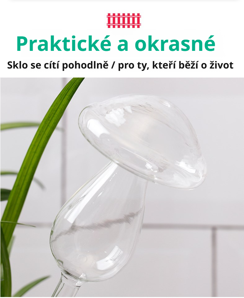 Skleněná koule jako dekorace a zavlažovač