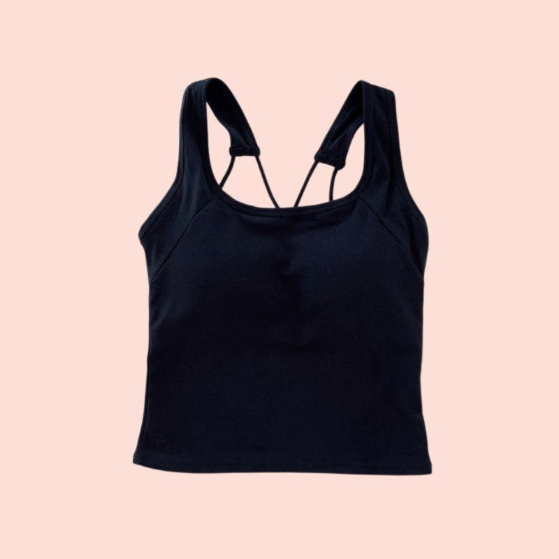 パッド入りチューブトップ、スリムフィット、アウターとしても着られるショート丈トップス（レディース）