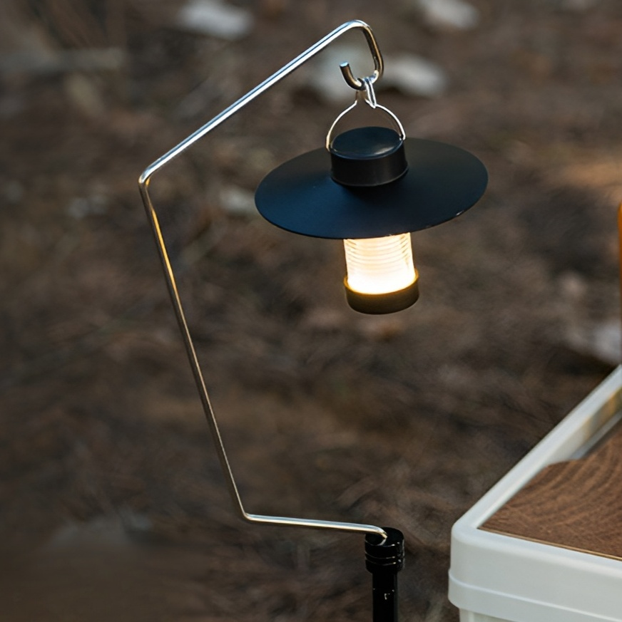 후크가 달린 캠핑 램프 스탠드