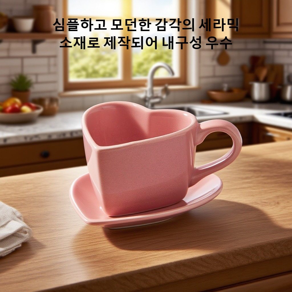 고가치 러브 커피잔과 접시 세트 심플 세라믹 컵 홈 커피잔