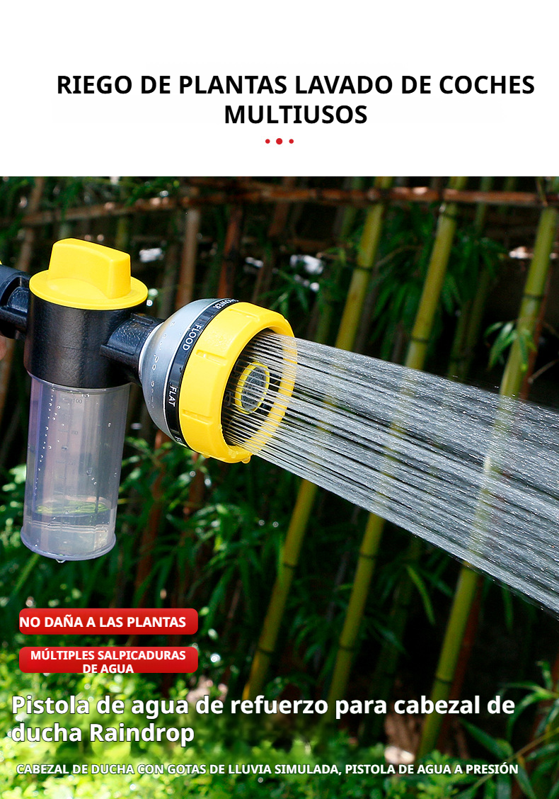 Limpieza eficiente de coches con pistola de agua