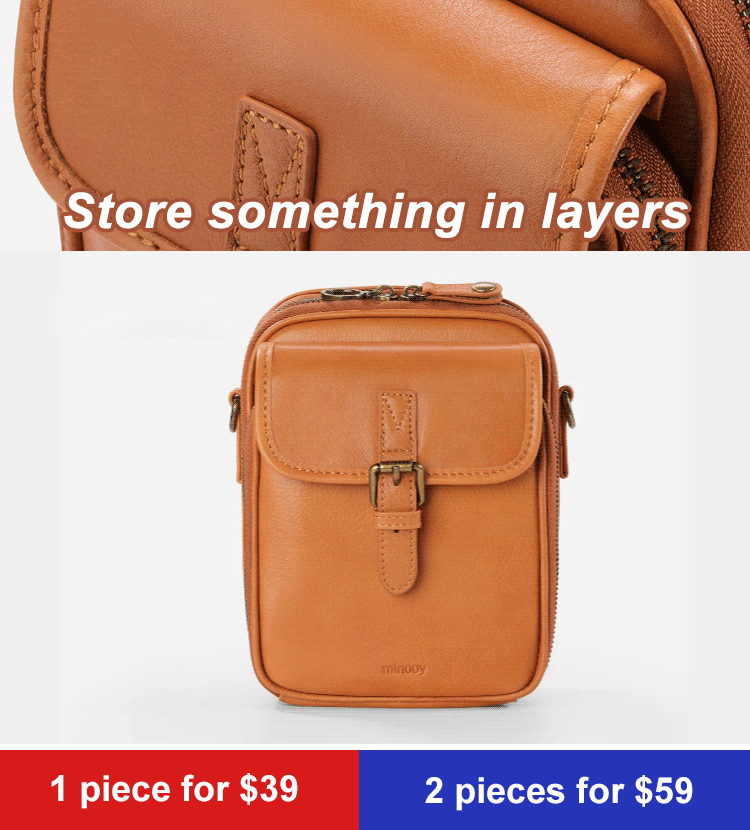 Vintage Double Layer Large Capacity Messenger Bag