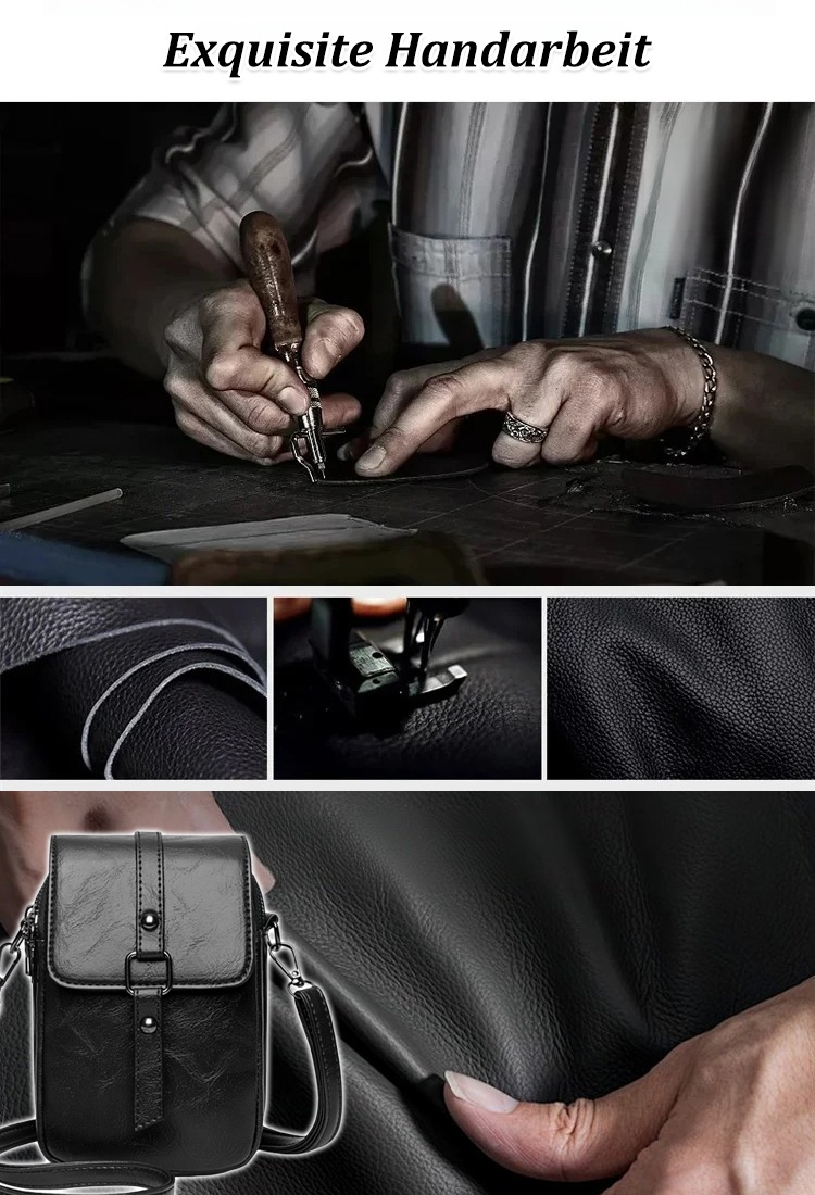 Retro doppelte Schicht große Kapazität Crossbody Tasche