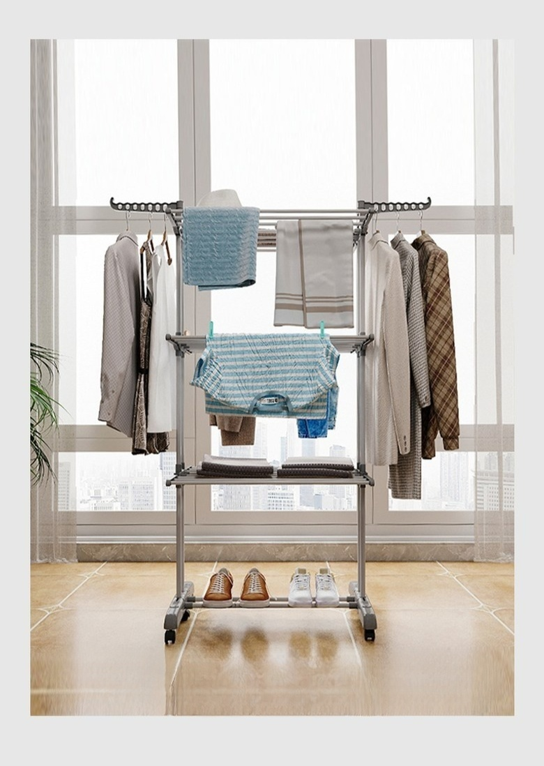 多層折疊伸縮晾衣架