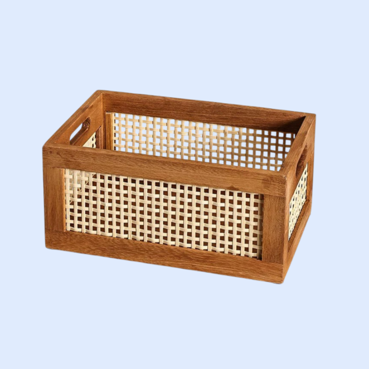 Hollow rattan kitchen storage box