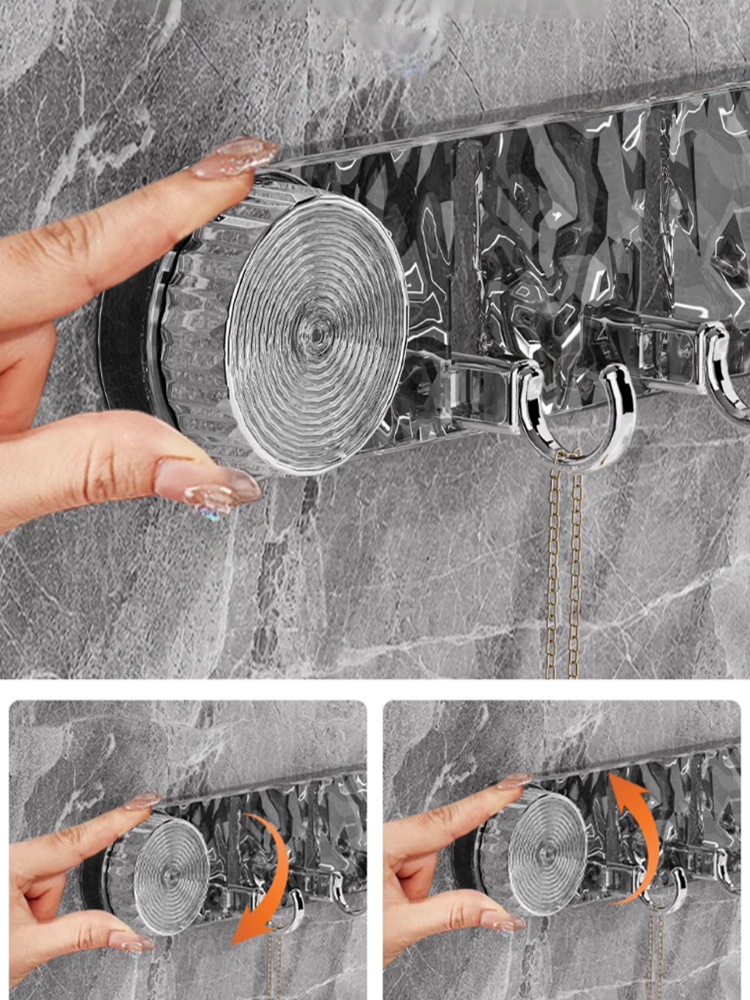 회전 흡착식 물결 무타공 후크