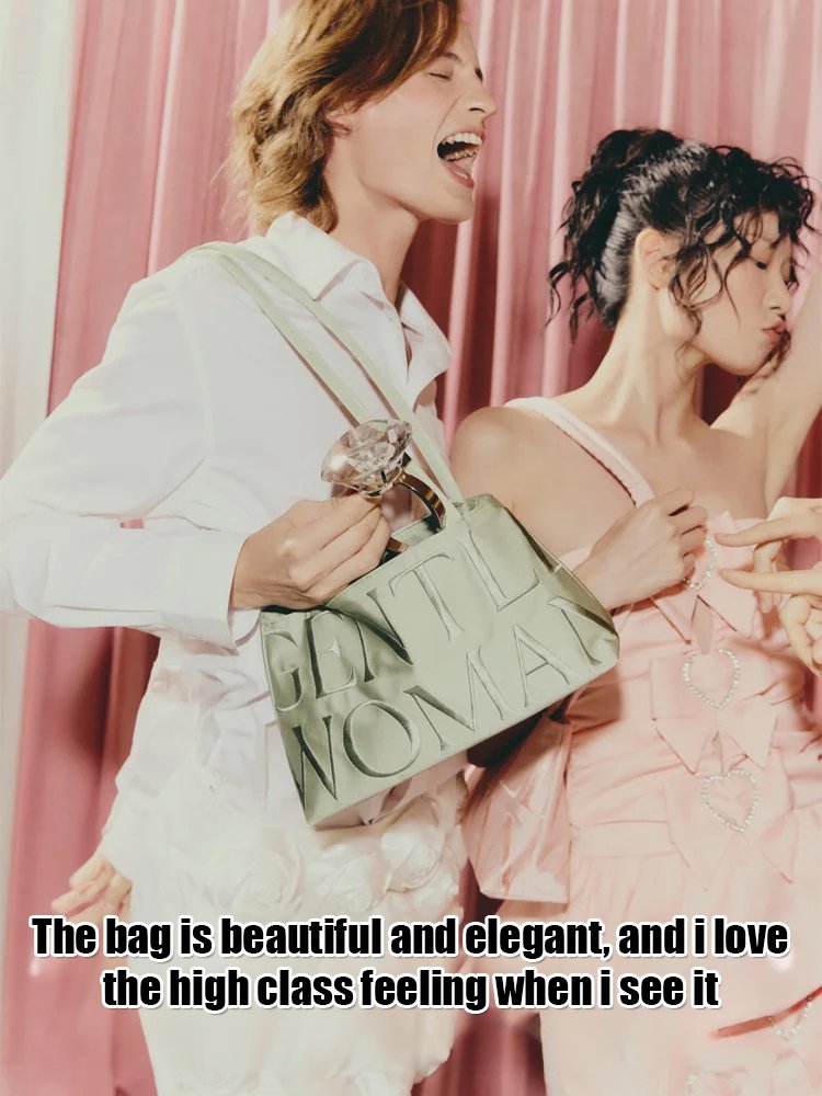 Satin embroidery one-shoulder fashionable ballet underarm bag