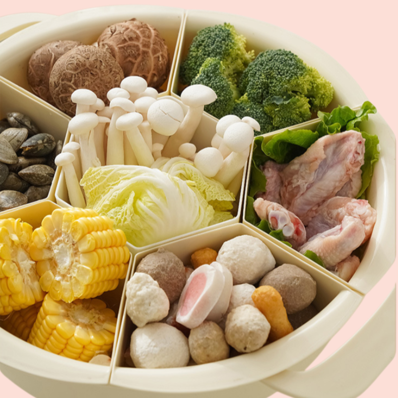 HQL-中国 蓋付き鍋排水バスケット 新鮮さを保つ キッチン 家庭用食器洗いトレイ 野菜準備トレイ 収納 回転式鍋バスケット