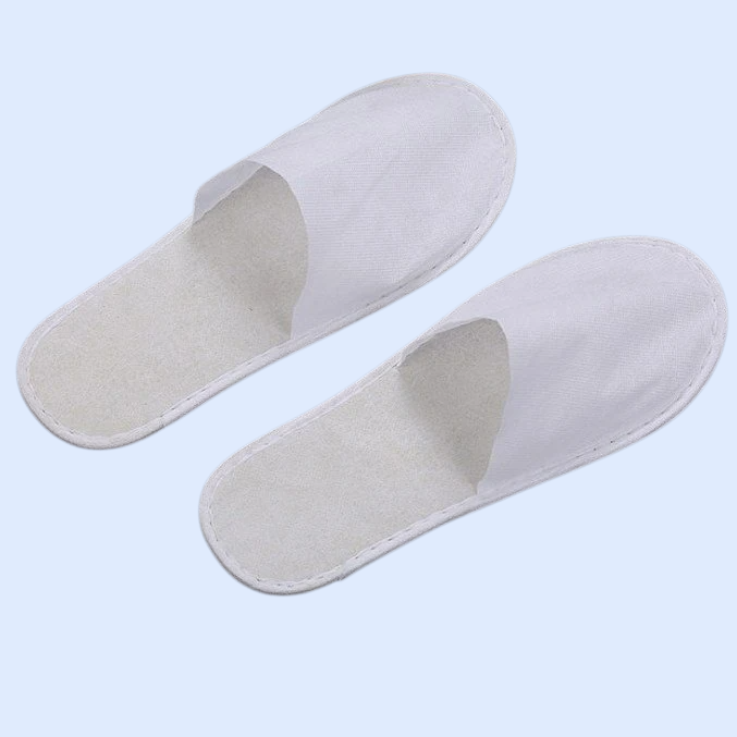 شبشب استخدام واحد من قماش غير منسوج بسماكة 4 مم وحواف بيضاء للفنادق وصالونات المساج