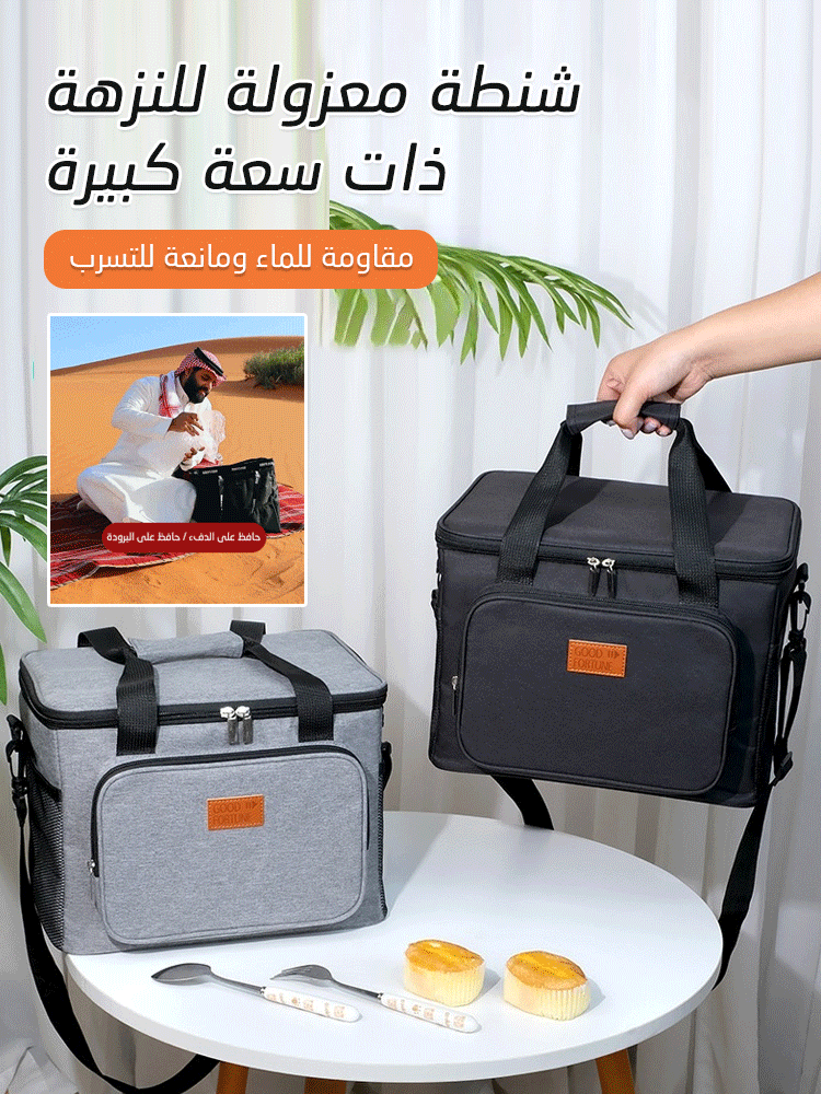 شنطة معزولة للنزهة ذات سعة كبيرة