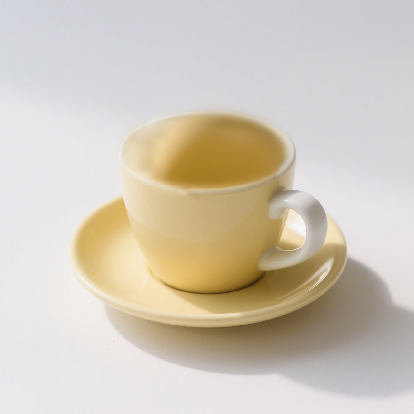 Sada dvou krémově žlutých kávových šálků Macron