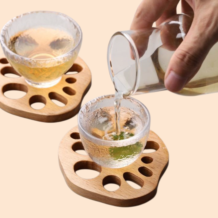 식당 물컵용 너도밤나무 커피 코스터