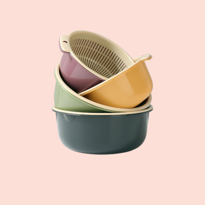  廚房多功能雙層瀝水收納籃果蔬洗菜神器