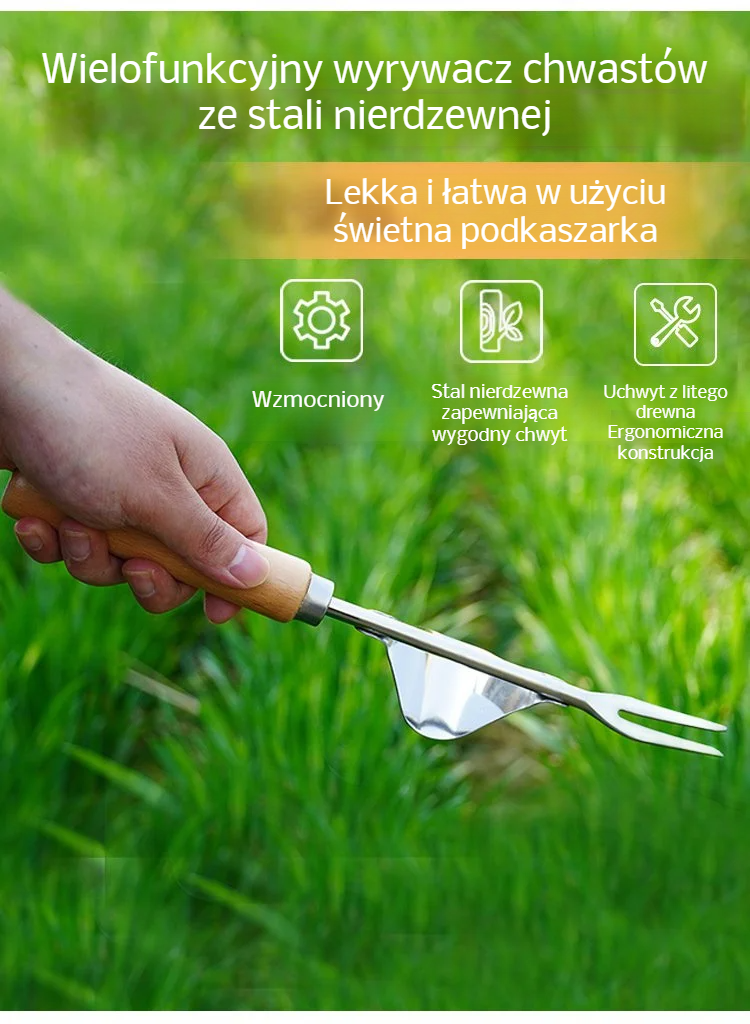 Wielofunkcyjny wyrywacz chwastów ze stali nierdzewnej w ogrodzie