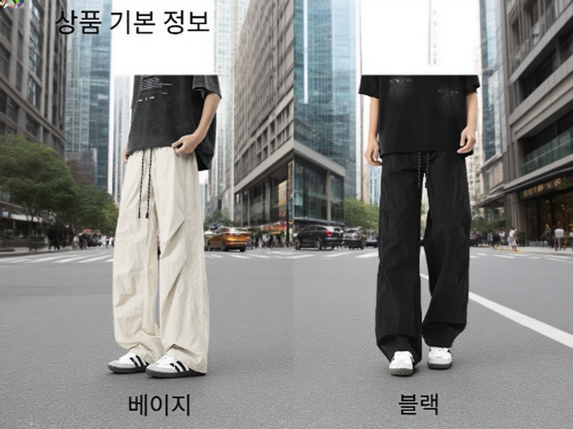 넉넉한 포켓 디자인의 남성 팬츠 디테일