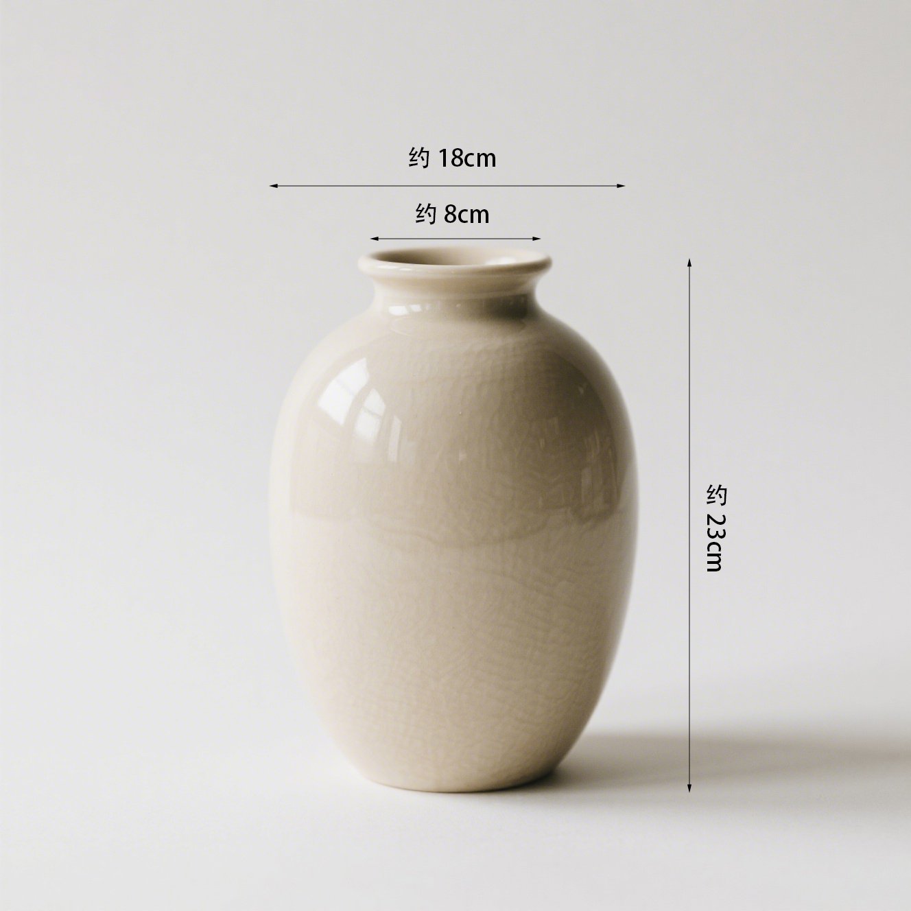 シックでレトロな陶器の花瓶の全体画像