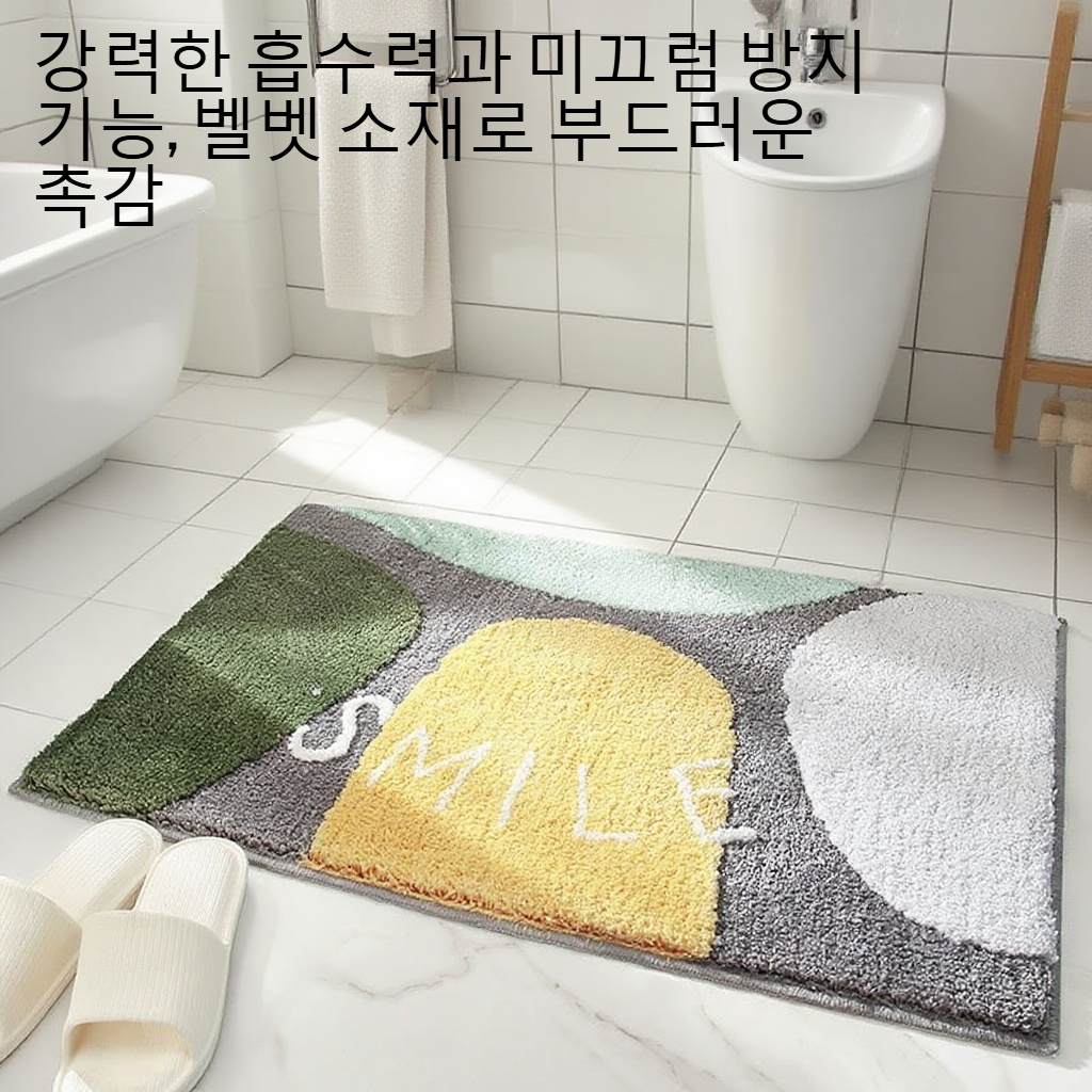 욕실 강한 흡수 미끄럼 방지 벨벳 속건 발 패드
