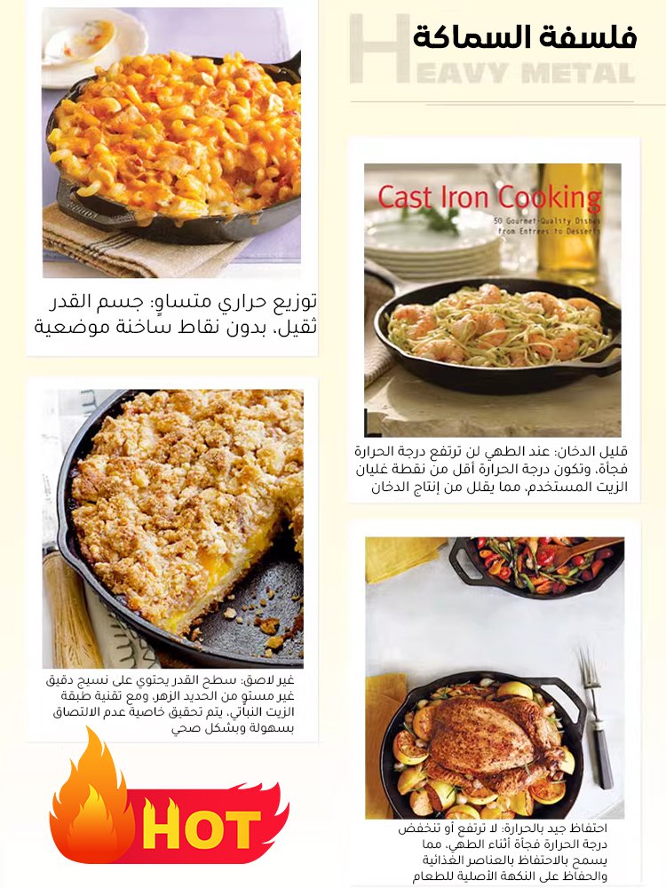 【صحية وغير لاصقة】مقلاة غير لاصقة بدون طلاء