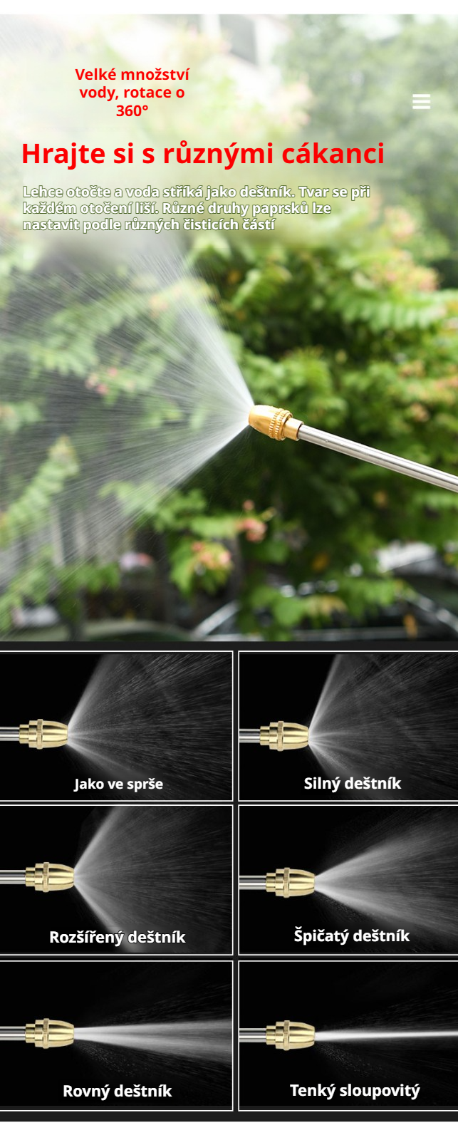 Vysokotlaká vodní pistole při odstraňování nečistot z auta