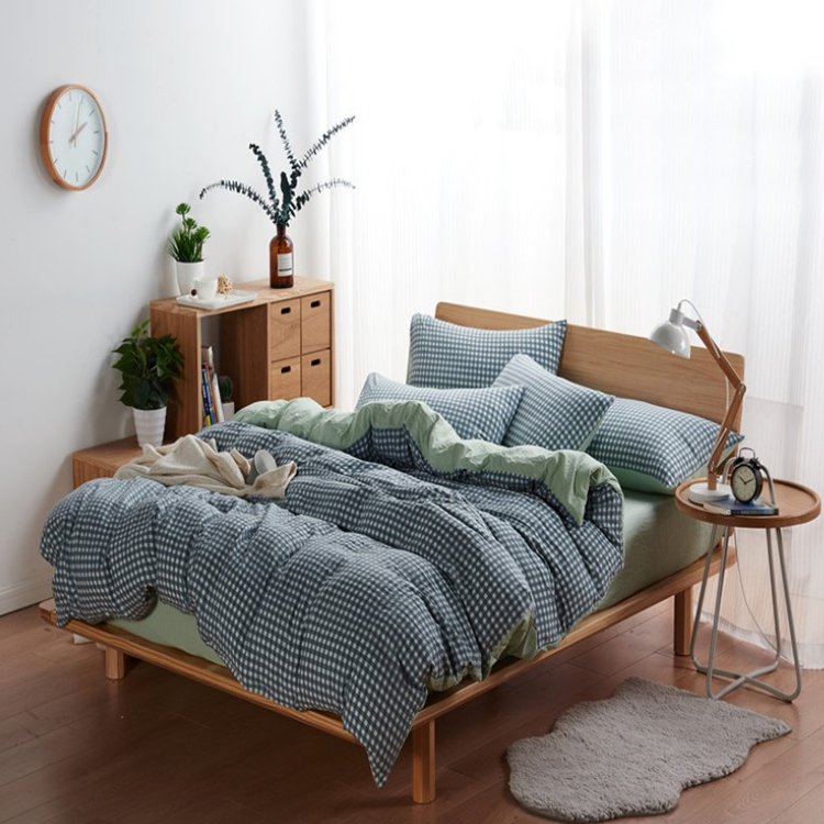 【寝具カバー4点セット】天然ウォッシュコットン　柔らかく快適　より質の良い睡眠をサポート