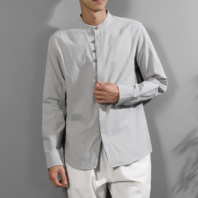 남자 캐주얼 린넨 셔츠 차이나 가을 겨울 셔츠