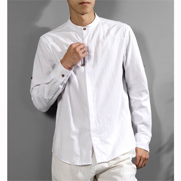 남자 캐주얼 린넨 셔츠 차이나 가을 겨울 셔츠