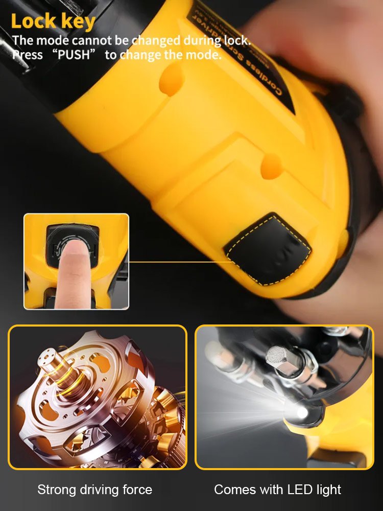 Multifunctional double bearing folding electric screwdriver electric drill