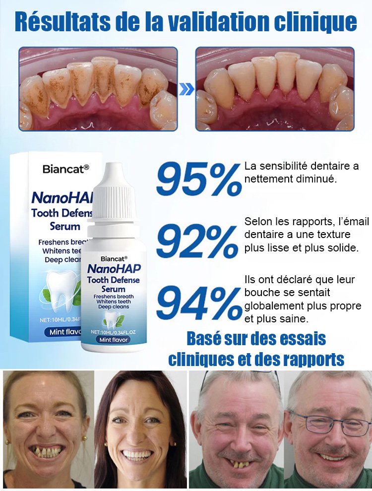 Sérum protecteur dentaire spécialisé pour la régénération de l'émail dentaire