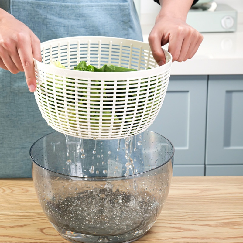 Manueller Push-Gemüseschleuder, Obstsalat-Fitness-Mahlzeiten-Abflusskorb, multifunktionaler Gemüse-D