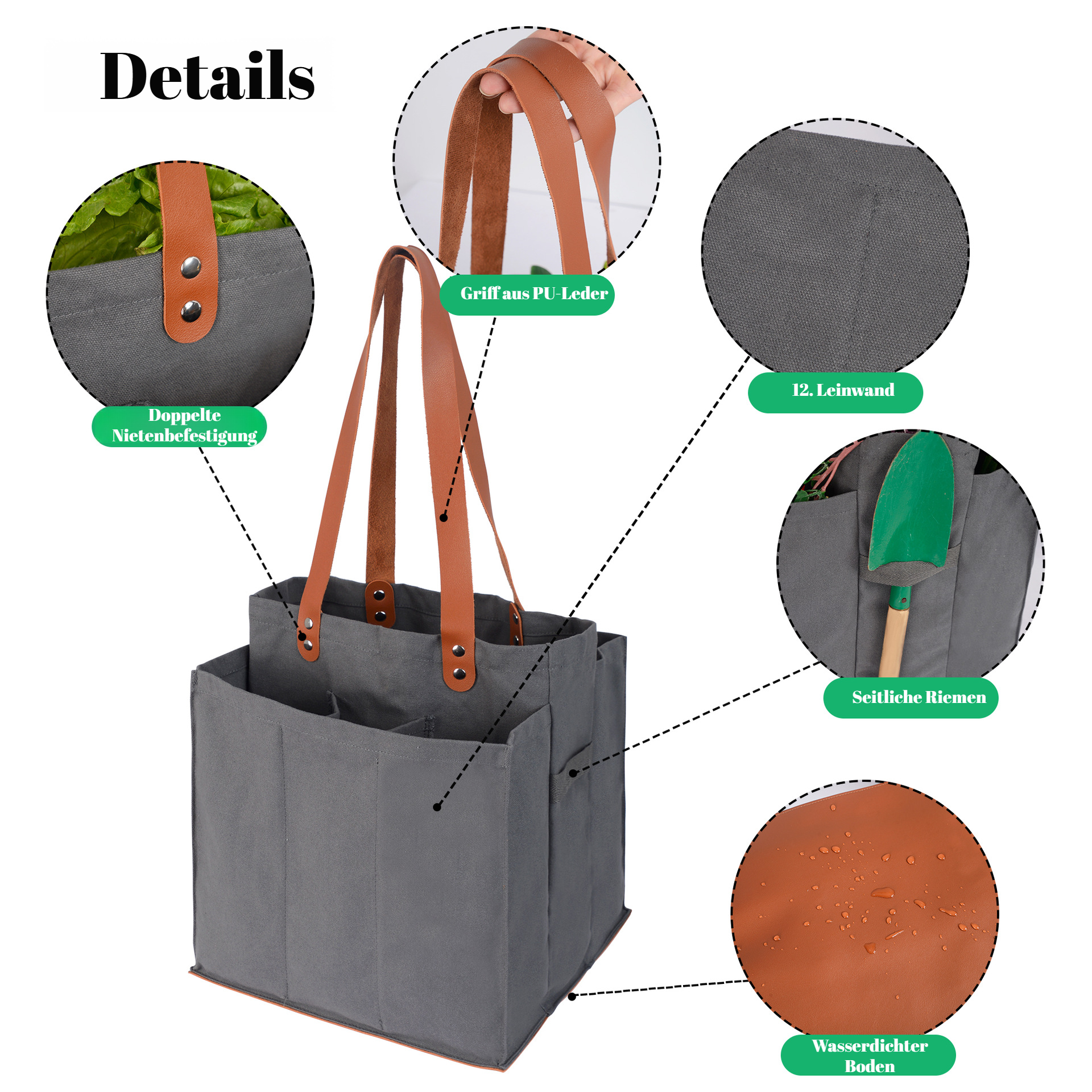 Multifunktionale Canvas Einkaufstasche für den Supermarkt