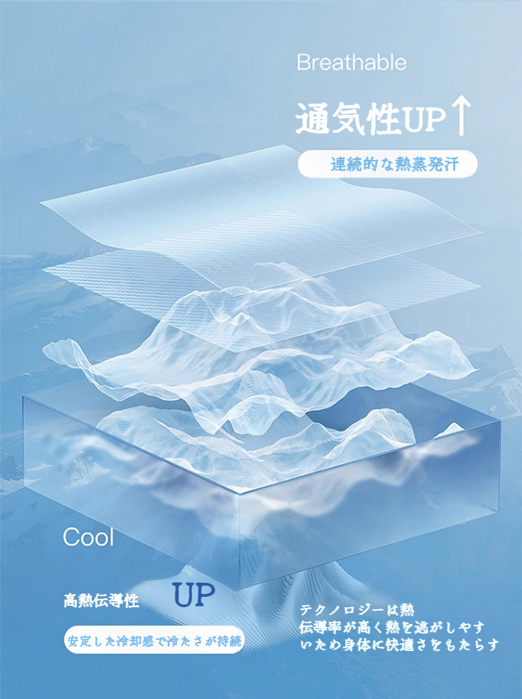 アイスシルク素材の涼感メンズTシャツ詳細