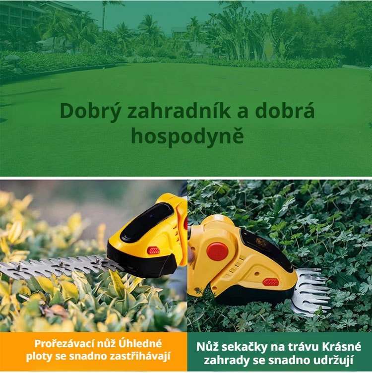 Elektrické zahradní nůžky při stříhání keřů