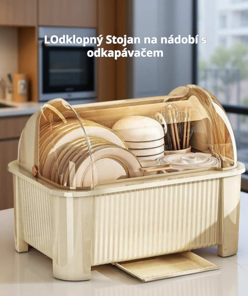  Čtyřúrovňový stojan na misky a příbory do kuchyně