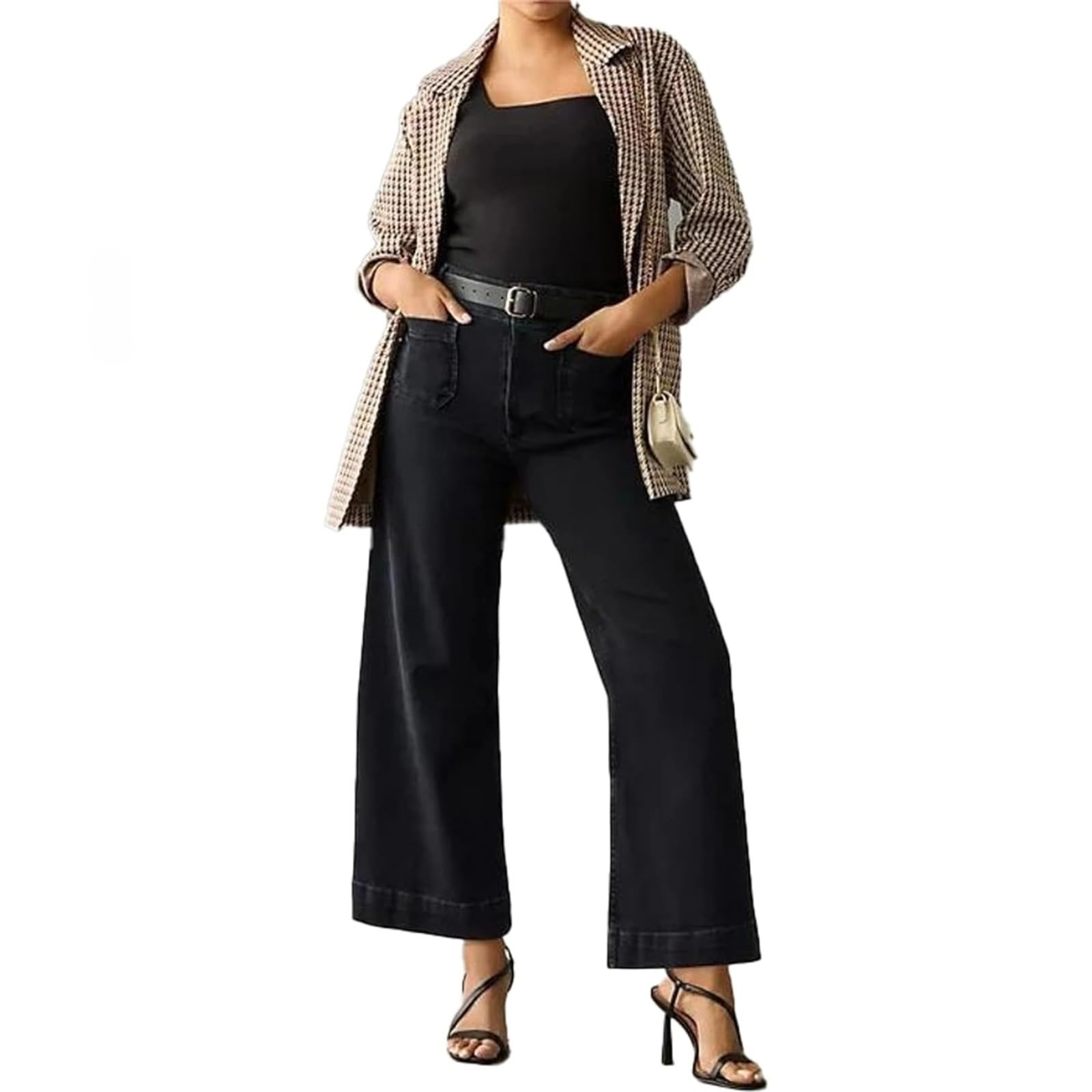 High-waisted wide-leg jeans