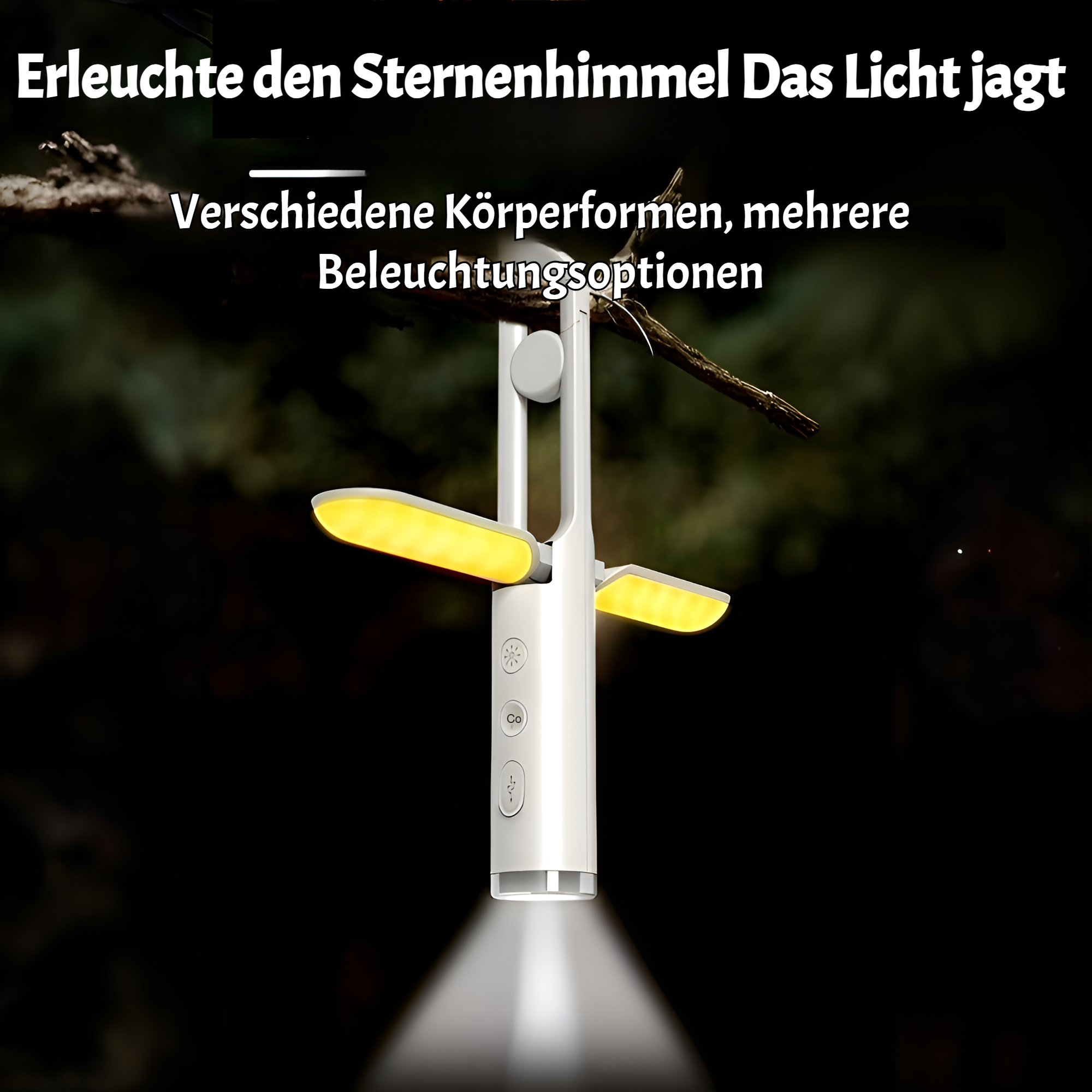 Leichte und tragbare LED Campinglampe