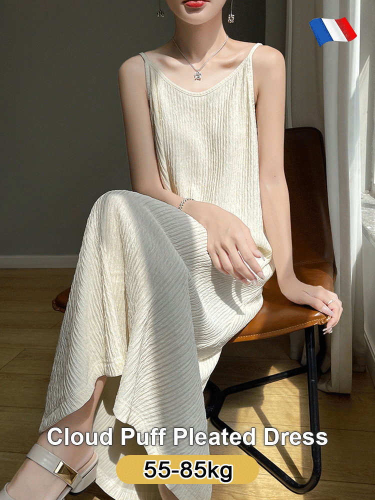 [Draped Cooler] Textured Bubble Yarn Camisole Dress