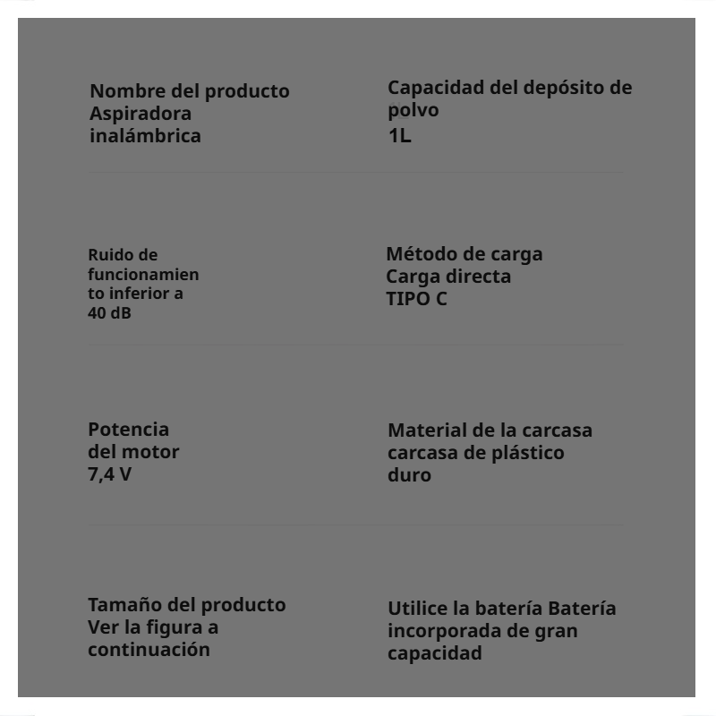 Batería recargable de larga duración de la aspiradora inalámbrica