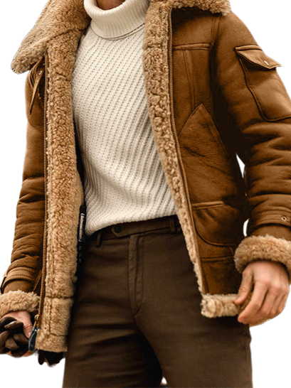 Herren Leder-Bomberjacke