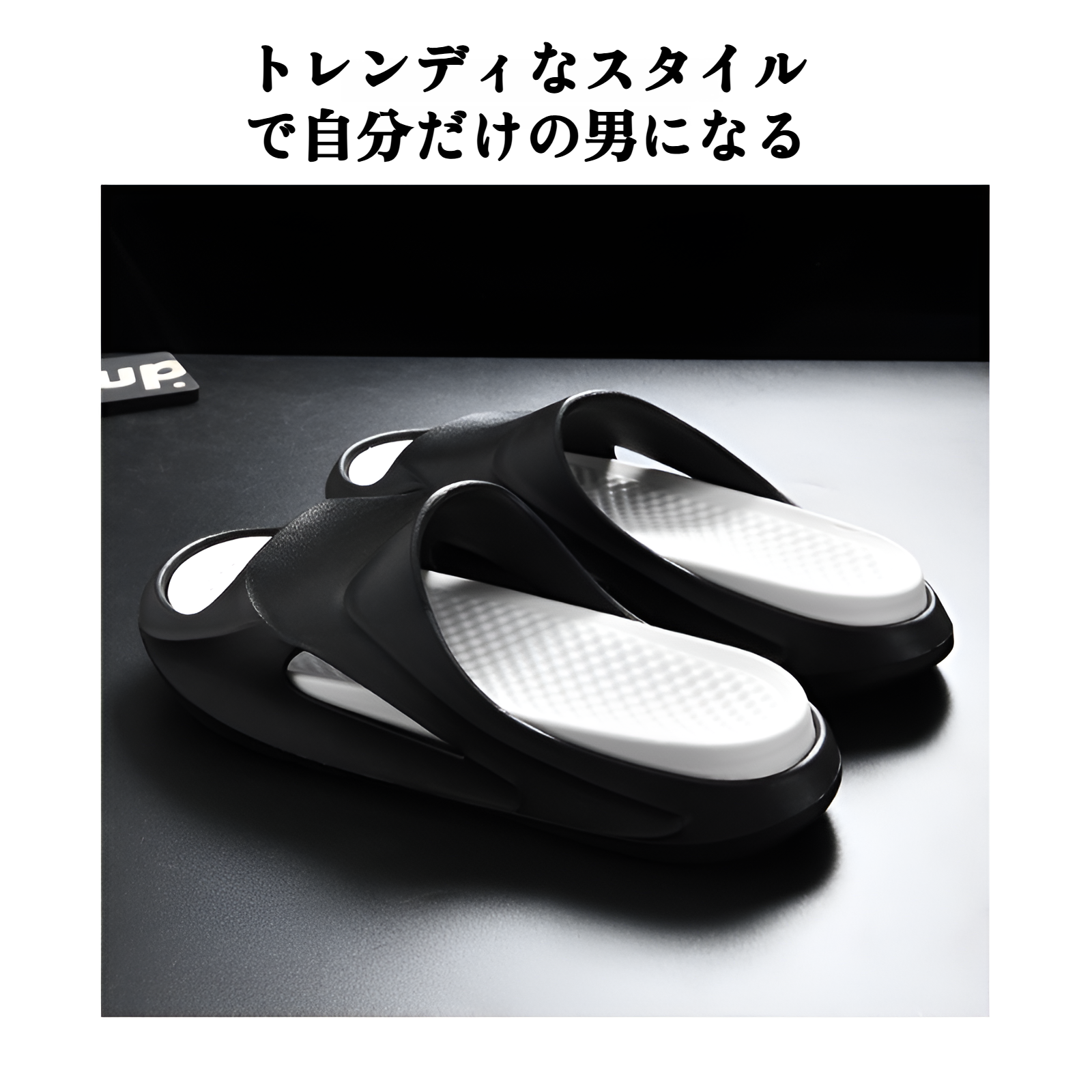 メンズ夏用スリッパ、厚底滑り止めスリッパ、アウトドアスポーツスリッパ、カジュアルビーチシューズ、バスルーム用ビーチサンダル