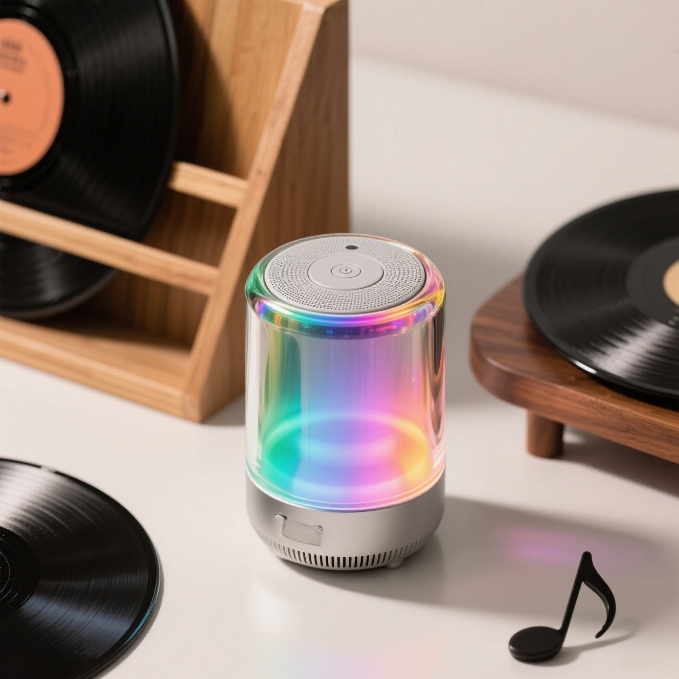 Czarny złoty krystaliczny głośnik dźwiękowy