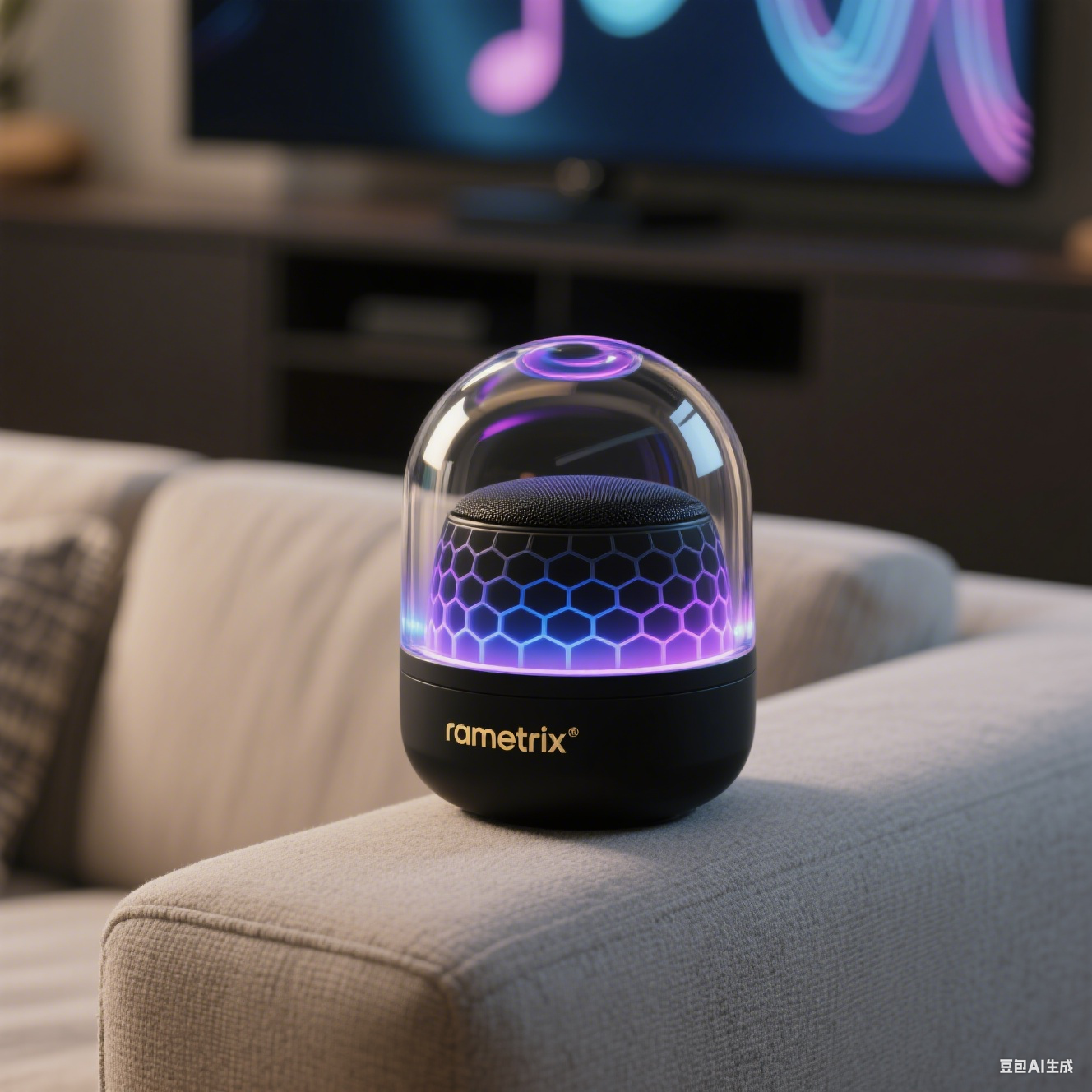 Schwarz-goldener schillernder Kristalllautsprecher