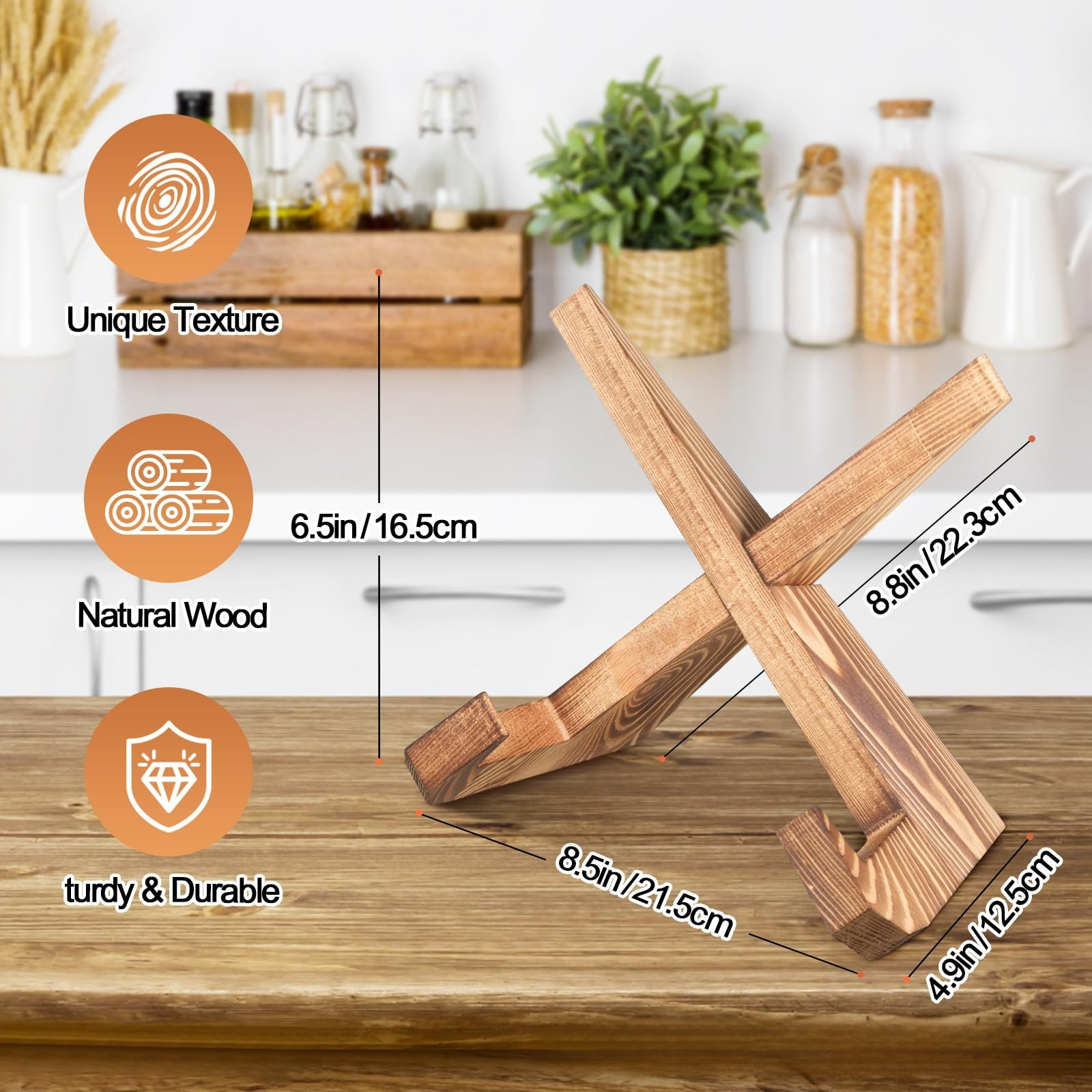 Versatile solid wood stand organizing books and magazines