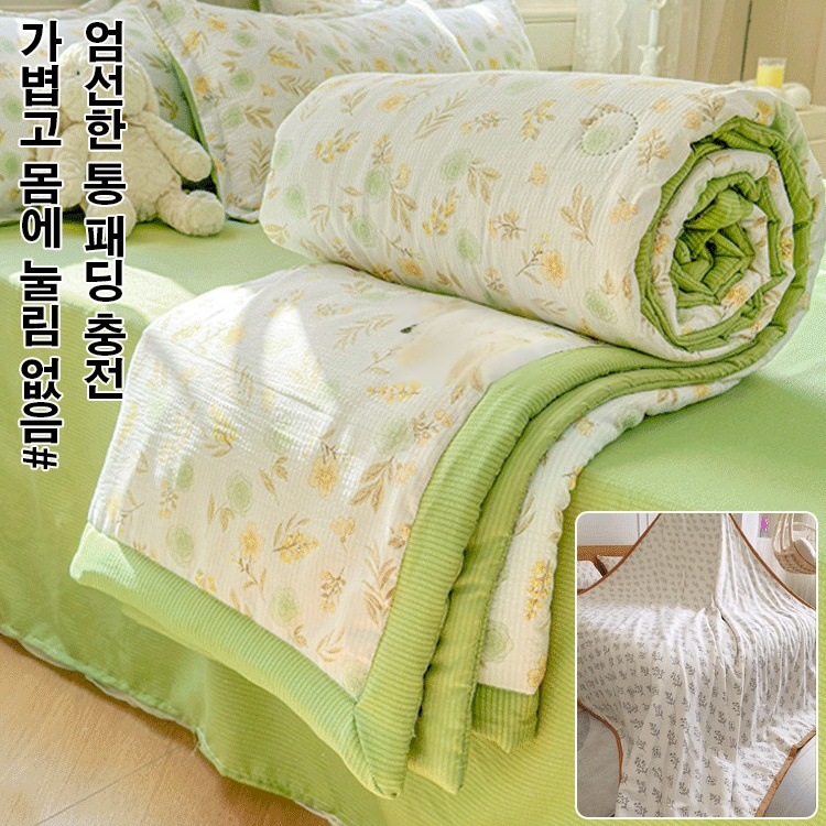 친피부 프린트 버블면 여름 이불