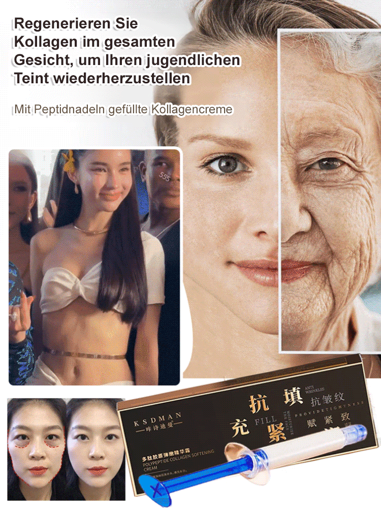 【Falten-weg Sofort】Peptid-Spritzen-Kollagen-Creme