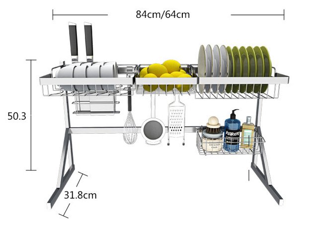 HUIQICHENGステンレス台所多機能収納