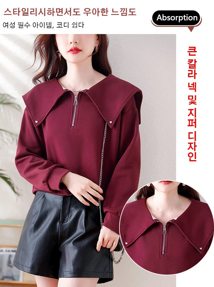 모던 칼라 넥 맨투맨